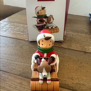 Hallmark Collectable Young Santa and Dog Sled Ornament 2023